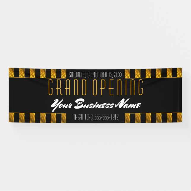 Black | Gold Stripes Elegant Business Boutique Banner (Horizontal)