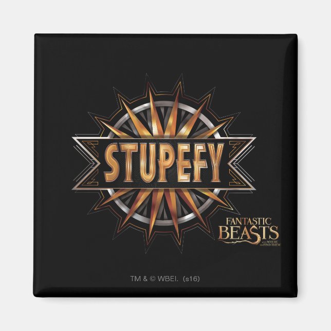 Black & Gold Stupefy Spell Graphic Magnet (Front)