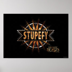 Black & Gold Stupefy Spell Graphic Poster