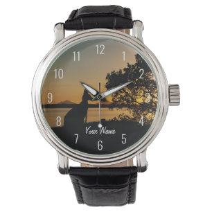 Black & Gold Sunset Australia Kangaroo Landscape Watch