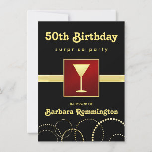 Black & Gold - Surprise 50th Birthday Party Invite