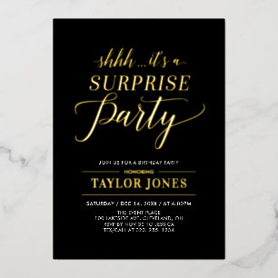 Black & Gold Surprise Milestone Birthday Party