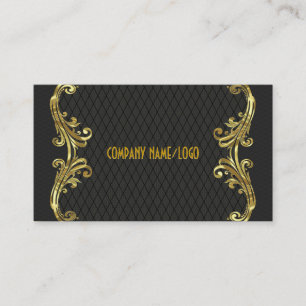 Black & Gold Swirls Business Card Template