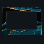 Black, Gold & Teal Agate Magnetic Frame<br><div class="desc">Black,  Gold & Teal Agate. Click “Customise” to change colours.</div>