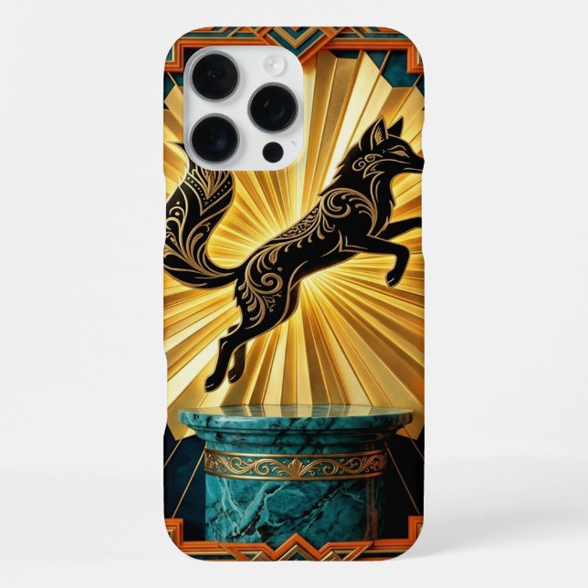 Black Gold Teal iPhone 16 Pro Max Case  (Back)