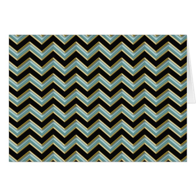 Black Gold Teal ZigZag (Front Horizontal)