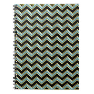 Black Gold Teal ZigZag Notebook