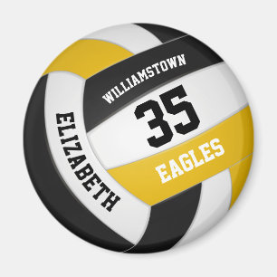 black gold team colors boys girls volleyball magnet