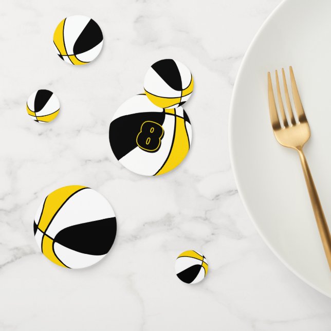 black gold team colours basketball party confetti (Group)