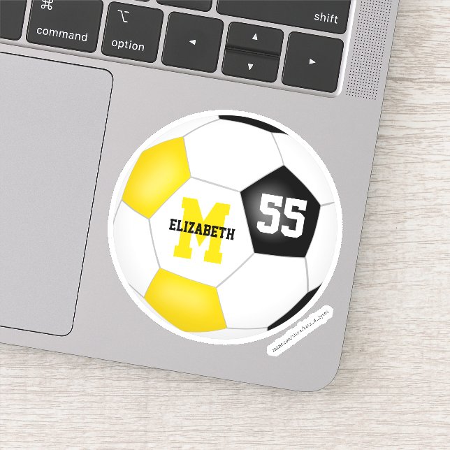 black gold team colours girls boys soccer (Detail)