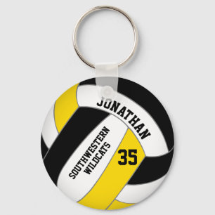 black gold team name boys volleyball key ring