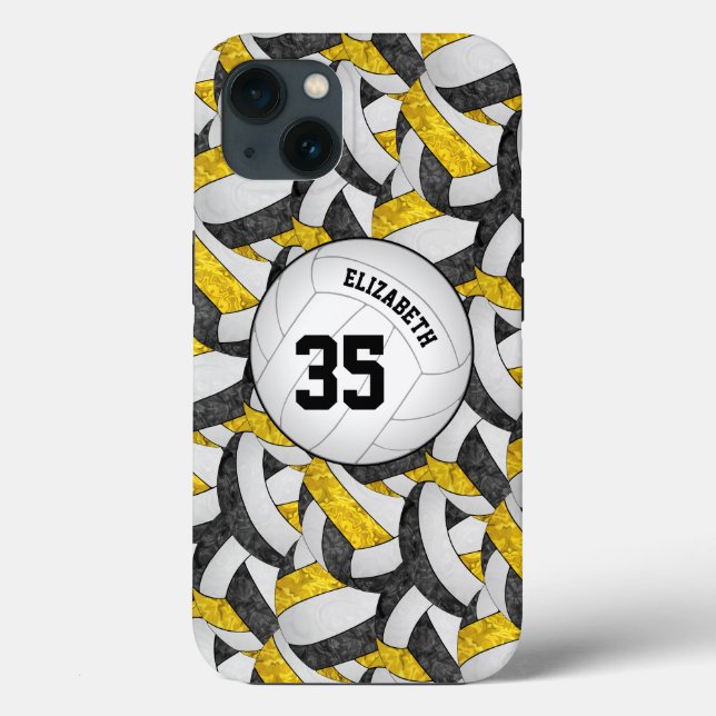 black gold team spirit gifts girls' volleyball Case-Mate iPhone case (Back)