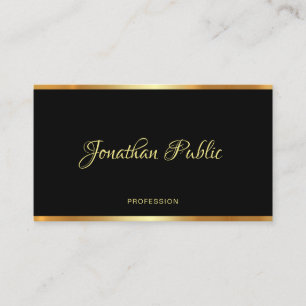 Black & Gold Template Calligraphy Professional Business Card