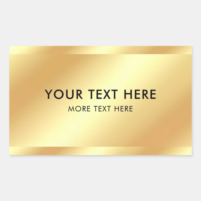 Black & Gold Template Elegant Modern Customisable Rectangular Sticker (Front)