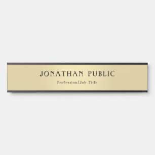 Black Gold Template Modern Professional Elegant Door Sign