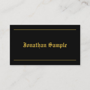 Black Gold Template Vintage Old Font Typography Business Card