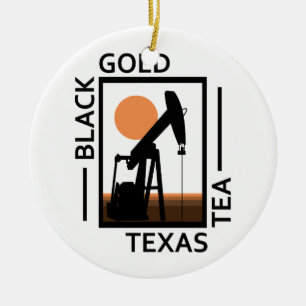 Black Gold Texas Tea Ceramic Tree Decoration