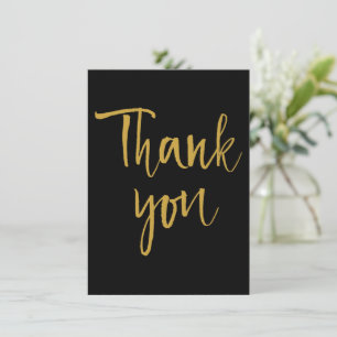 Black & Gold Thank You Card
