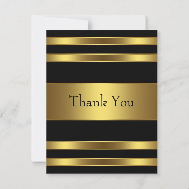 Black Gold Thank You Card (Front)