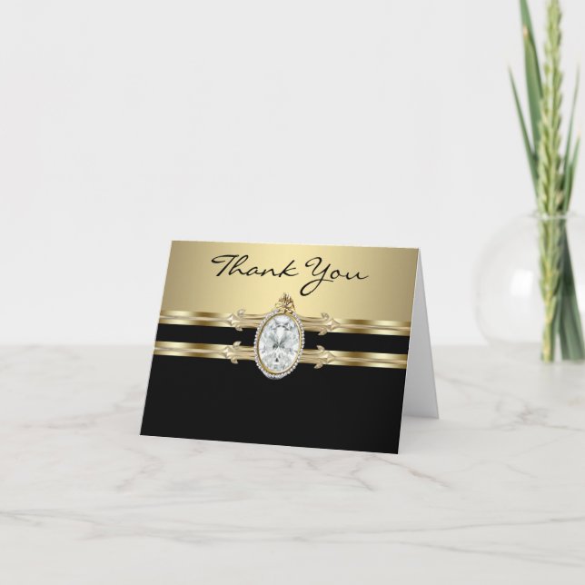 Black Gold Thank You Cards (Front)