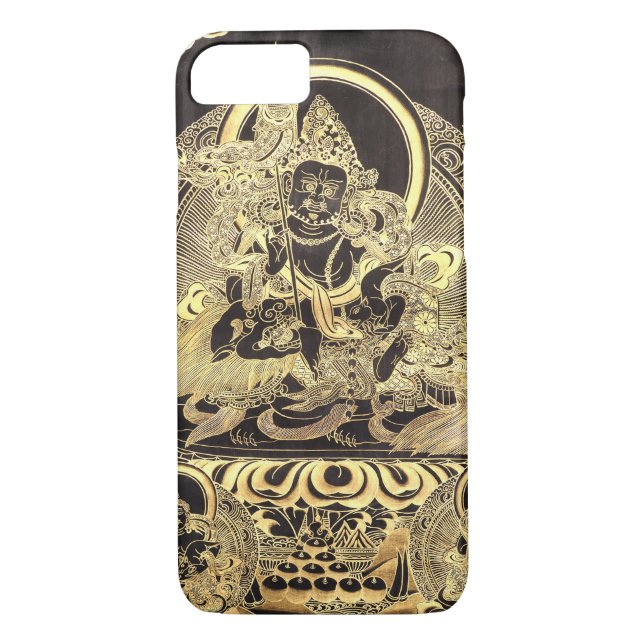Black & Gold Tibetan Buddhist Art iPhone 7 Case (Back)