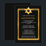 Black | Gold Tone Star of David Bar Mitzvah Invitation<br><div class="desc">Simple and elegant black and gold tone Star of David Bar Mitzvah celebration invitation.  Original design created by Holiday Hearts Designs (all rights reserved).  If you require assistance in personalising this design for your event,  please email us at info@holidayheartsdesigns.com and we will be happy to assist whenever possible.</div>