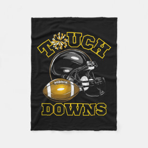 Black Gold Touchdown Day Football Game High School Fleece Blanket