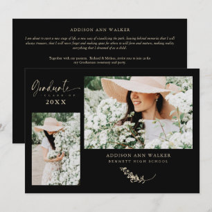 Black Gold Trendy Branches Graduation 2 Photos