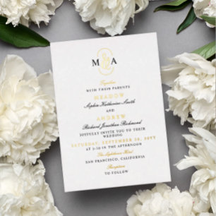 Black Gold Typography Ampersand Monogram Wedding
