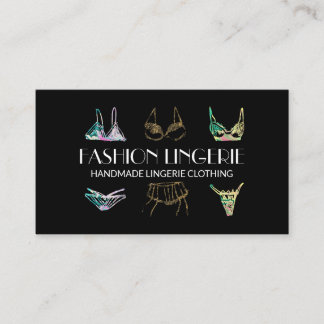 Black gold Underwear Girly shop Lingerie Clothing Business Card