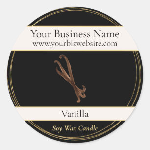 Black & Gold Vanilla Candle Product Label