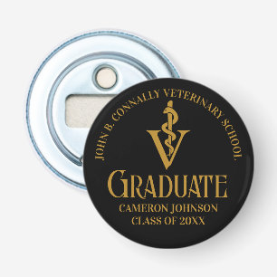 Black Gold Veterinary School Graduation Gift Bottle Opener