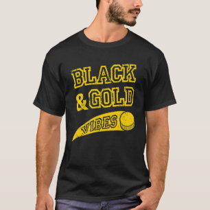 Black & Gold Vibes Hockey Team Fan T-Shirt