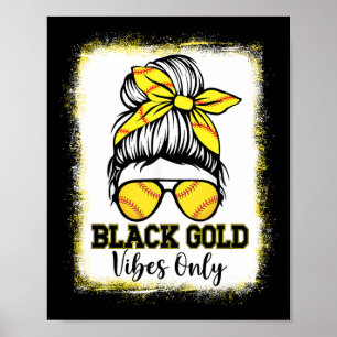Black Gold Vibes Only Softll Shirt Women Leopard S Poster