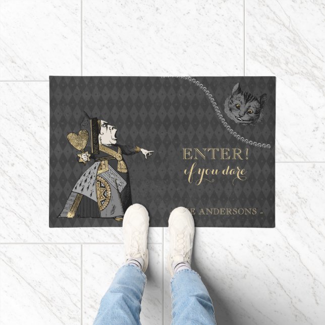 Black Gold Vintage Alice in Wonderland  Doormat (Indoor)