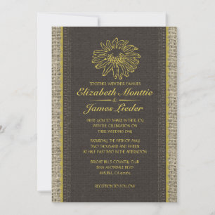 Black & Gold Vintage Lace Wedding Invitations
