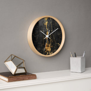 Black Gold Vintage Large Clock