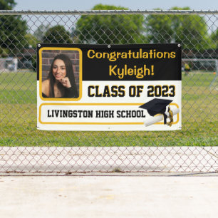 Black & Gold Vinyl Graduation Banner