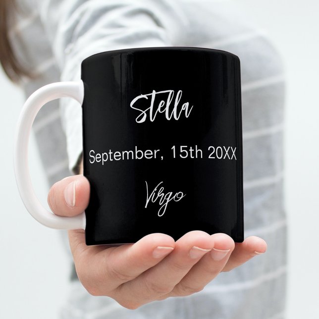 Black gold Virgo star constellation birthday Coffee Mug (Creator Uploaded)