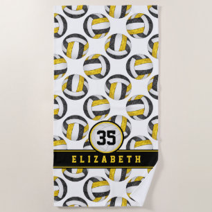 black gold volleyball team colours girls sports beach towel