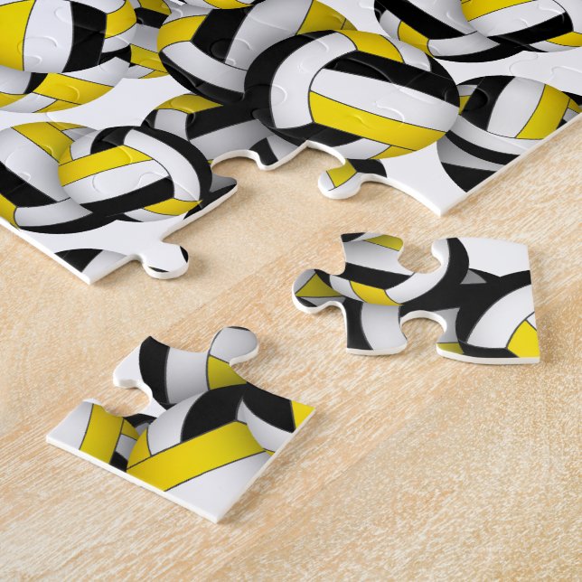 black gold volleyball team colours kids jigsaw puzzle (Side)