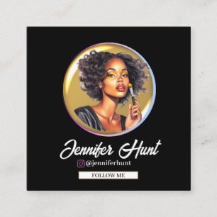 Black&Gold watercolor Instagram Business Card