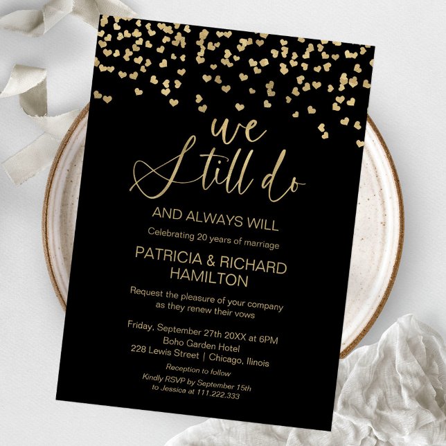 Black Gold We Still Do Wedding Vow Renewal Invitation (Creator Uploaded)