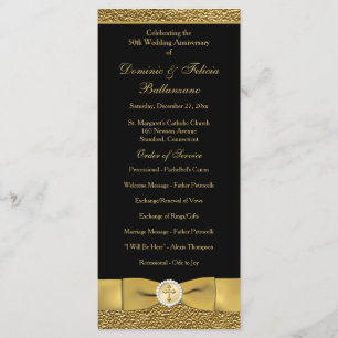 Black Gold Wedding Anniversary Vow Renewal Program Programme