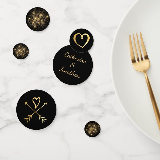 Black Gold Wedding Confetti (Group)