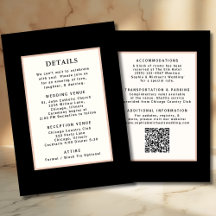 Black Gold Wedding Detail Template QR Code