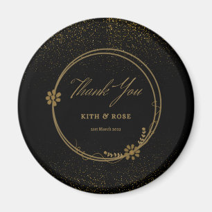 Black & Gold Wedding Favours Magnet