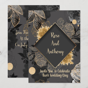 Black/Gold Wedding Invitation