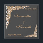 Black Gold Wedding Invitations Magnet<br><div class="desc">Elegant black gold swirls black gold wedding invitations. Formal black gold wedding invitations. Elegant black gold wedding invitations. Evening wedding invitations. Formal black wedding invitations. Elegant black wedding invitations. Gold black wedding invitations.</div>