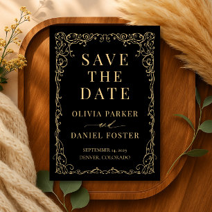 Black Gold Wedding Save the Date